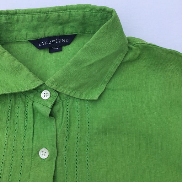 Tops | Lands End Womens Linen Blouse 